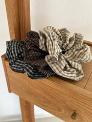 Vintage Check Big Scrunchie (3Colors)
