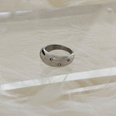 スターキュービック ボリュームリング サージカルステンレス 12号 15号 17号 スターストーン ワイドリング