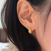 ボールド シェル ワンタッチ リングピアス(銀メッキ/2color)レディース フープピアス リングピアス