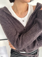 สร้อยคอเชือกถักสีดำลายเสือดาวและโลหะ (3 สี) ปรับความยาวได้