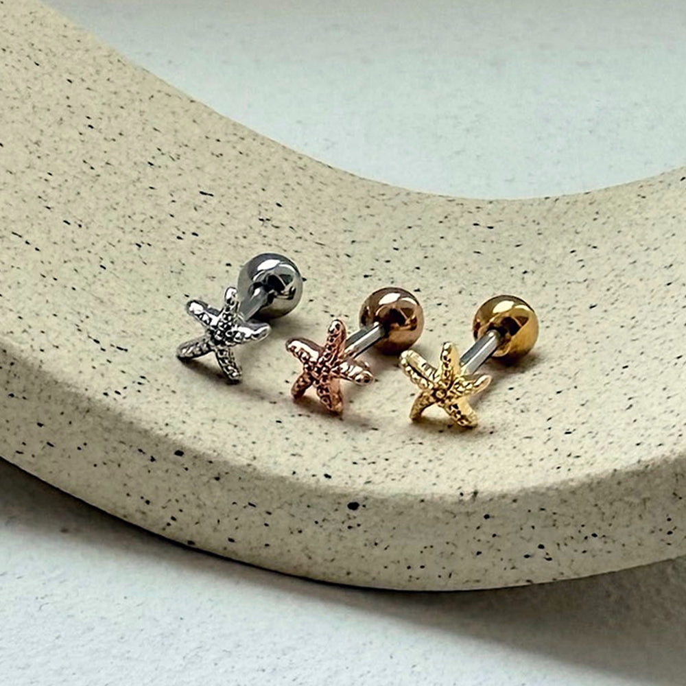 サージカル]ドットスターフィッシュピアス (3Color) 16G ヒトデ