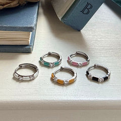 エポ ポップカラー キュービック リングピアス(5Color) 18G サージカルステンレスポスト