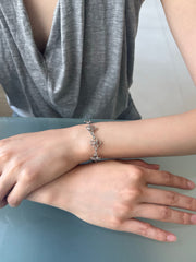 全体サージカル クローバーループチェーンブレスレット 四つ葉クローバー