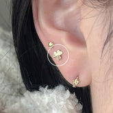 14k three leaf clover piercing 21G