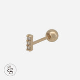 14k mini cubic bar piercing 21G