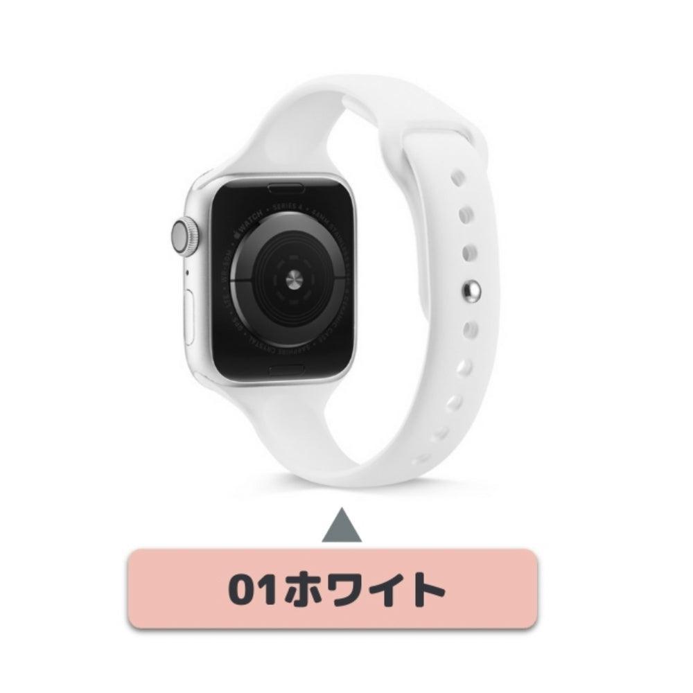 【17色】スリムシリコンバンド アップルウォッチ apple watch バンド givgiv 01ホワイト⚡人気⚡ 38mm/40mm/41mm用
