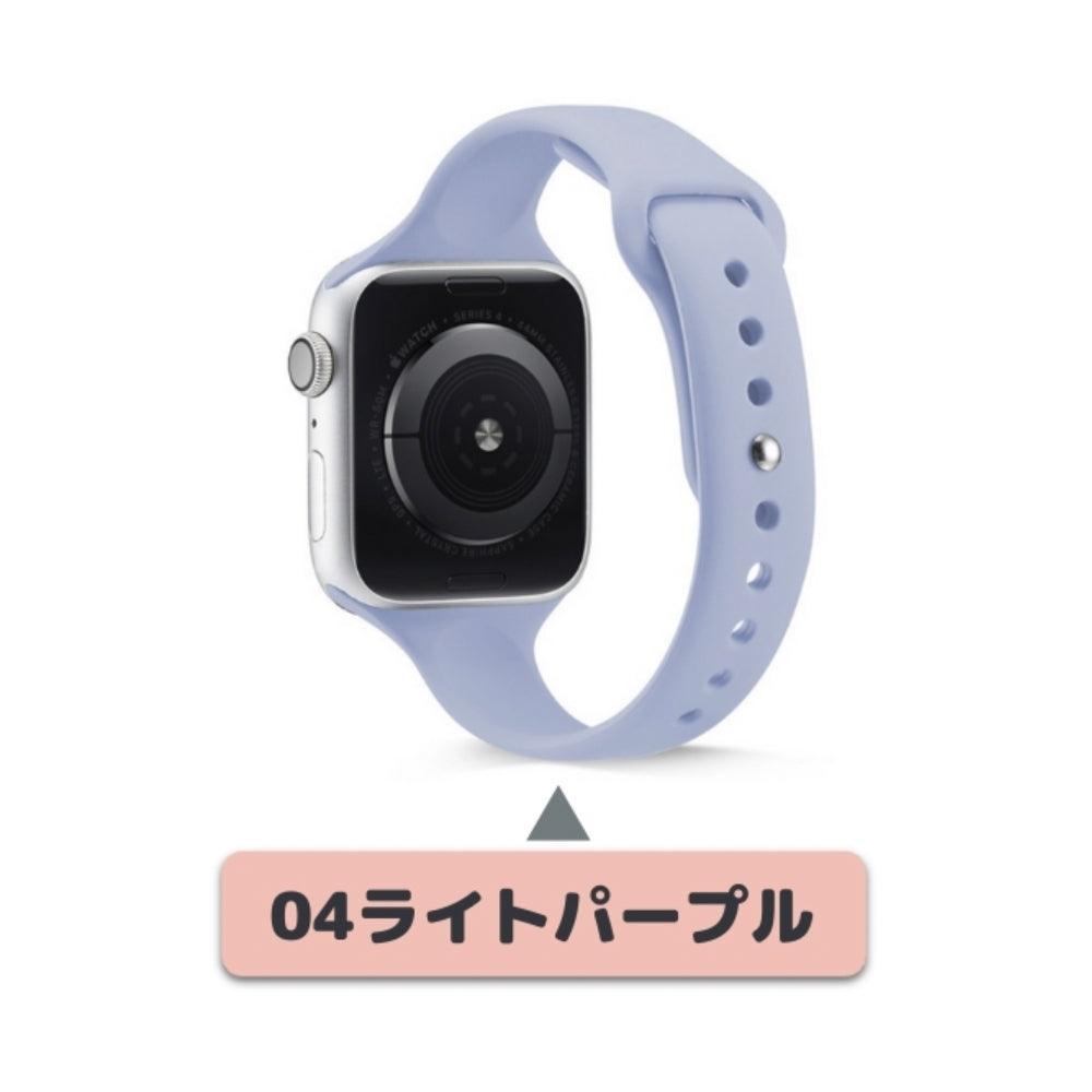 【17色】スリムシリコンバンド アップルウォッチ apple watch バンド givgiv 04ライトパープル 38mm/40mm/41mm用