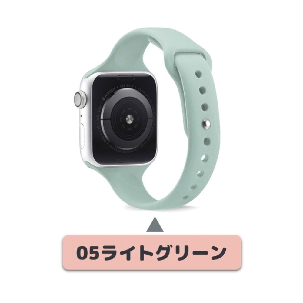 【17色】スリムシリコンバンド アップルウォッチ apple watch バンド givgiv 05ライトグリーン 38mm/40mm/41mm用