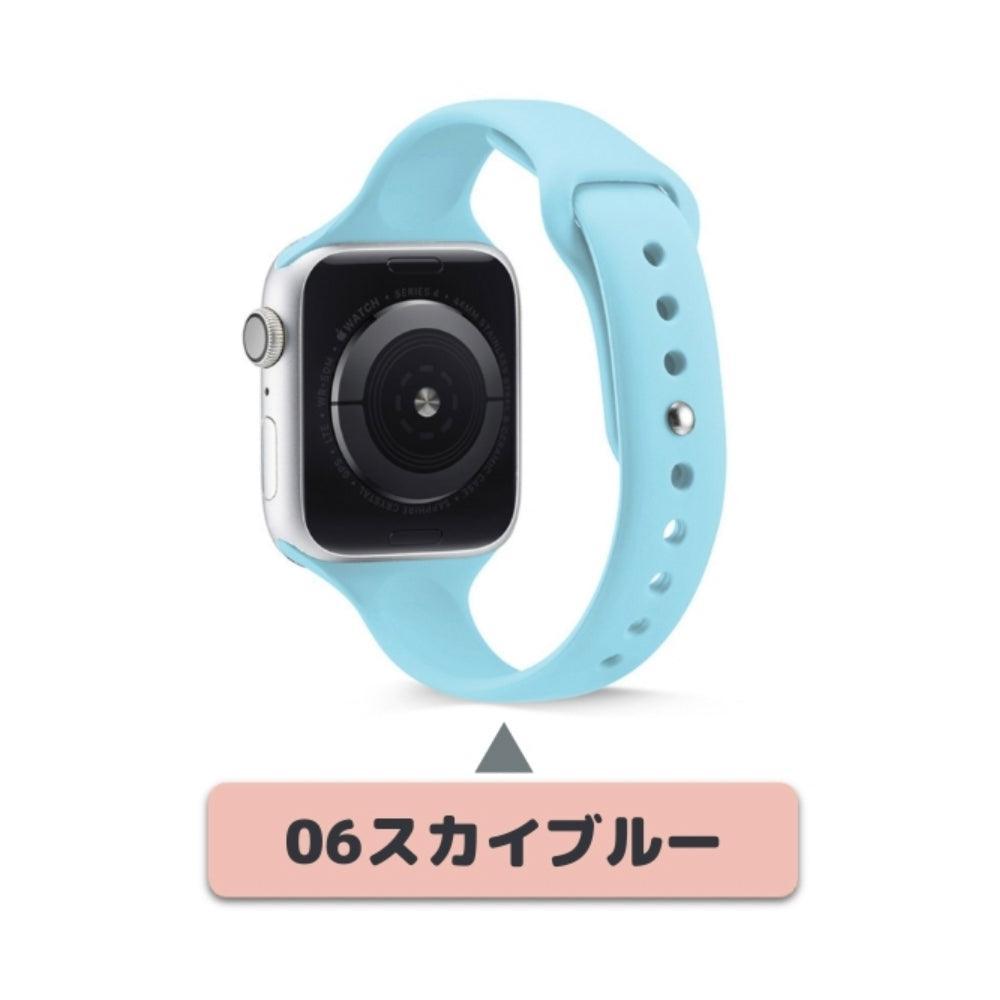 【17色】スリムシリコンバンド アップルウォッチ apple watch バンド givgiv 06スカイブルー 38mm/40mm/41mm用