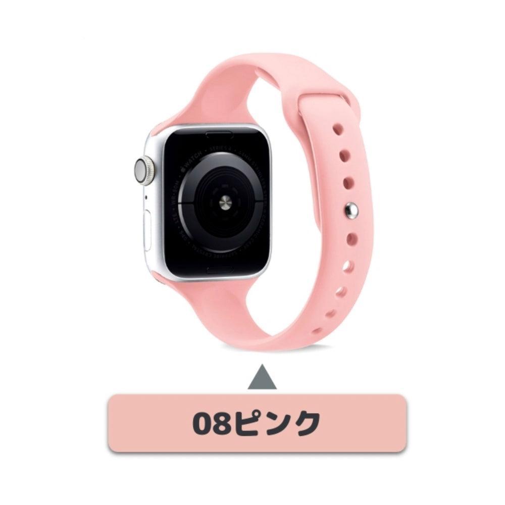【17色】スリムシリコンバンド アップルウォッチ apple watch バンド givgiv 08ピンク 38mm/40mm/41mm用