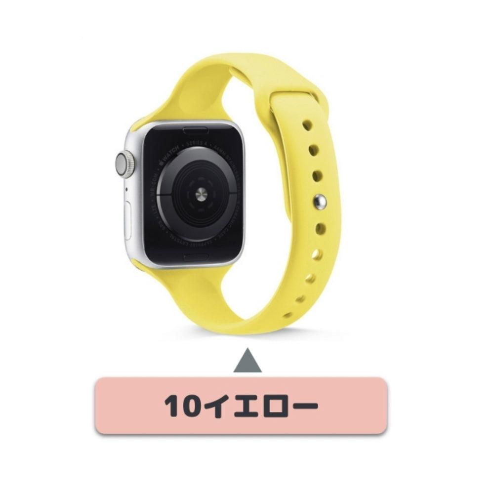 【17色】スリムシリコンバンド アップルウォッチ apple watch バンド givgiv 10イエロー 38mm/40mm/41mm用