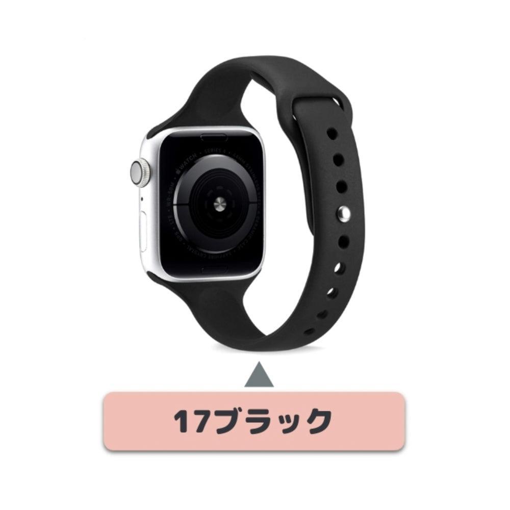 【17色】スリムシリコンバンド アップルウォッチ apple watch バンド givgiv 17ブラック 38mm/40mm/41mm用