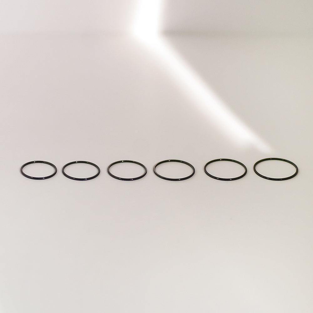 1mmブラックサージカルスチールリング ring SET ME UP♡