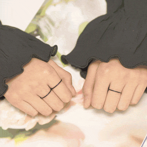 1mmブラックサージカルスチールリング ring SET ME UP♡