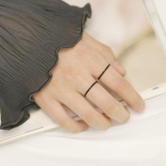1mmブラックサージカルスチールリング ring SET ME UP♡