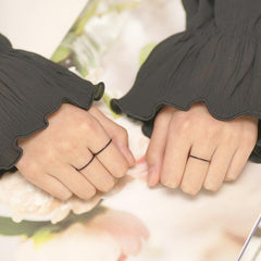 1mmブラックサージカルスチールリング ring SET ME UP♡