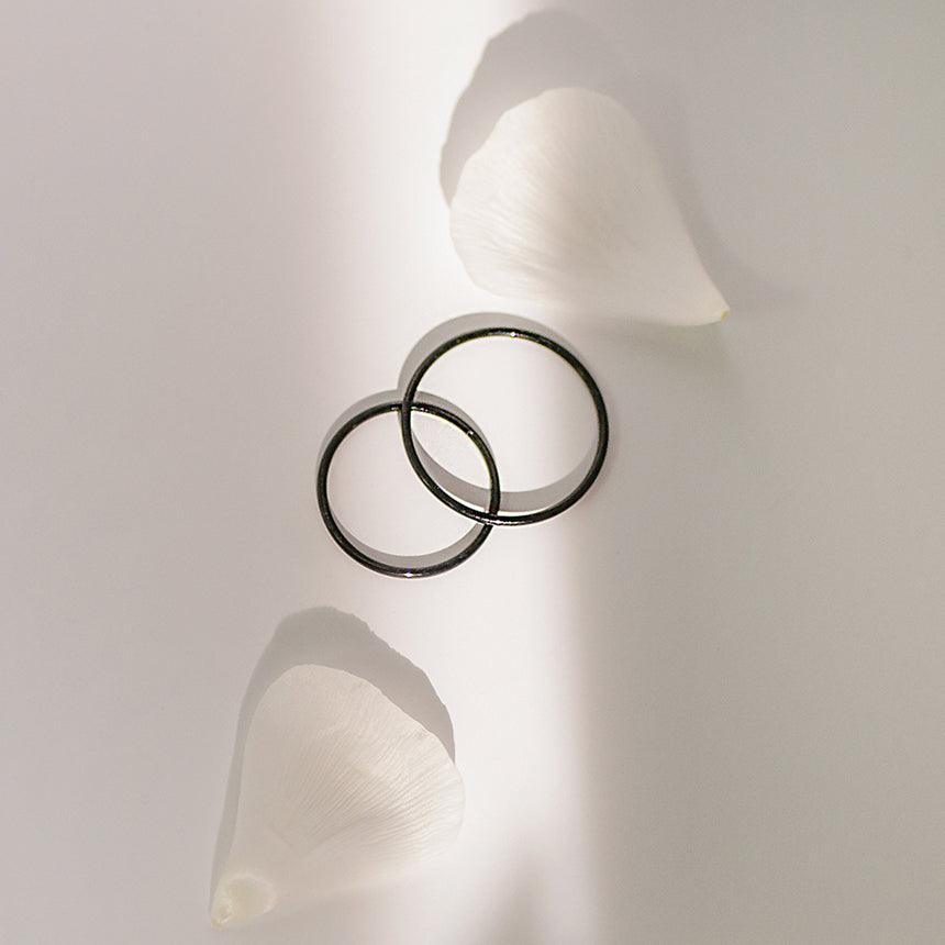 1mmブラックサージカルスチールリング ring SET ME UP♡