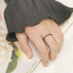 1mmブラックサージカルスチールリング ring SET ME UP♡