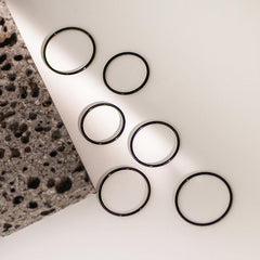 1mmブラックサージカルスチールリング ring SET ME UP♡