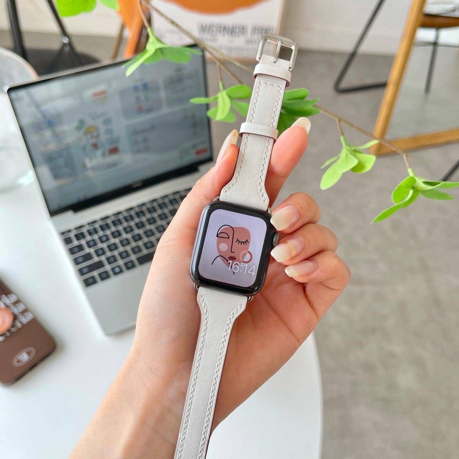 【4色】本革 2重巻き ビッグネーム バンド applewatch apple watch バンド givgiv