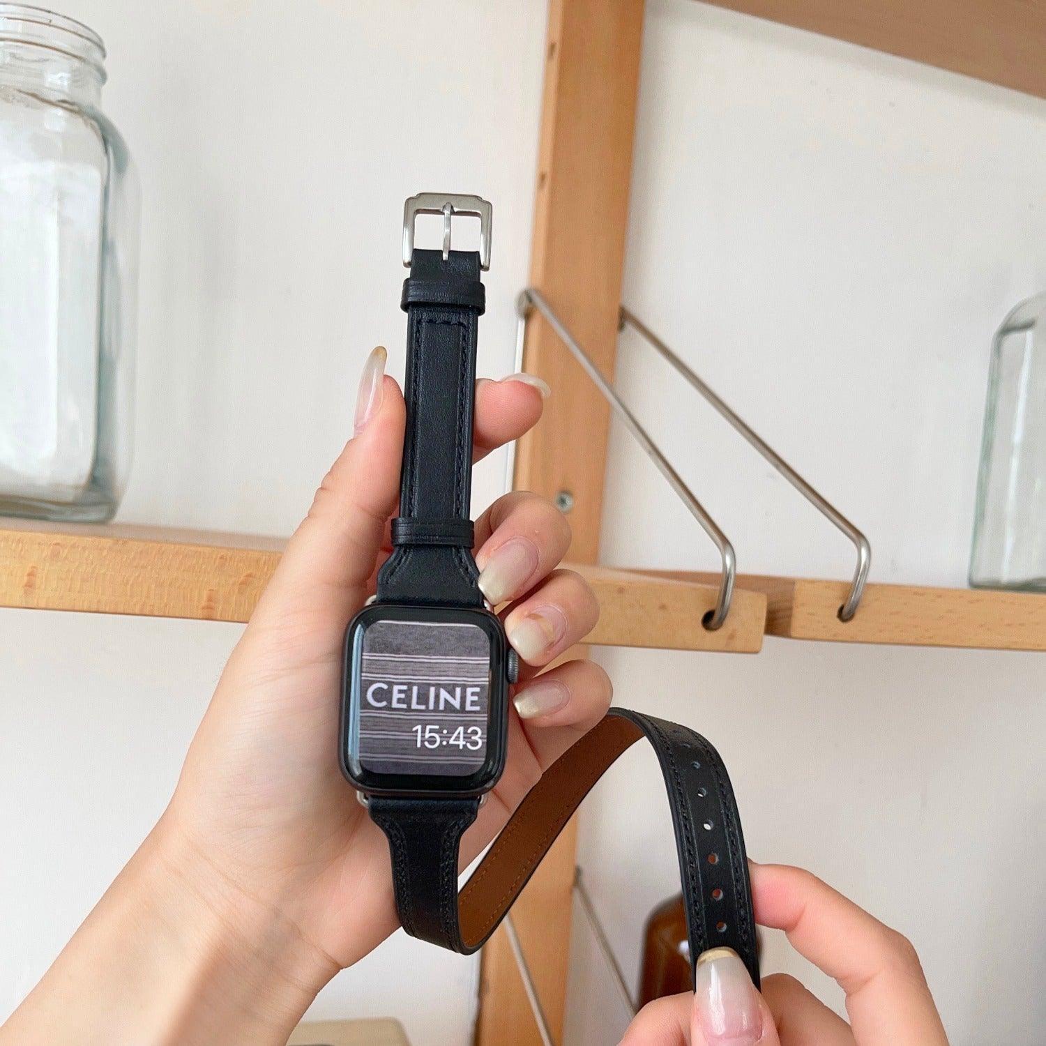 【4色】本革 2重巻き ビッグネーム バンド applewatch apple watch バンド givgiv