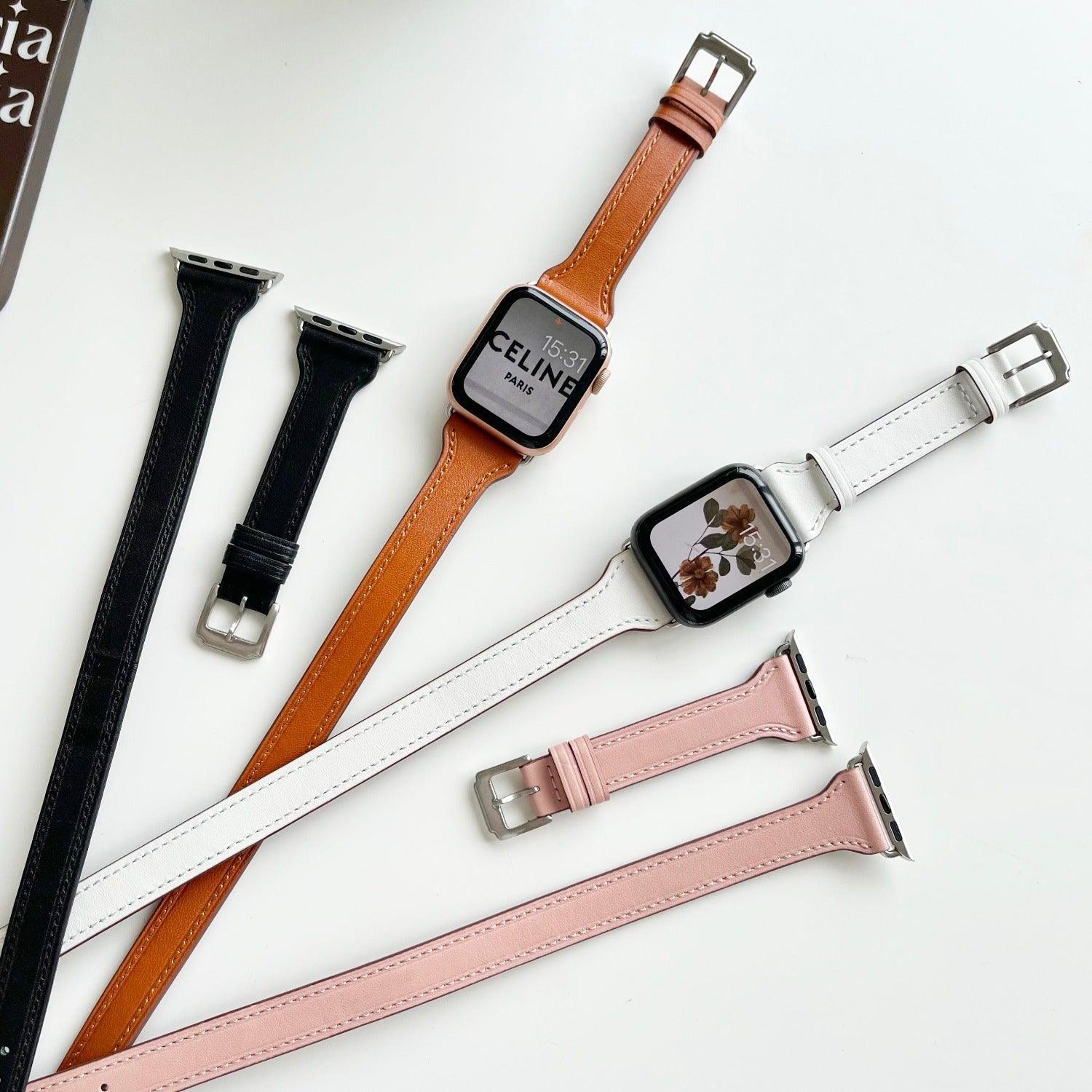 【4色】本革 2重巻き ビッグネーム バンド applewatch apple watch バンド givgiv