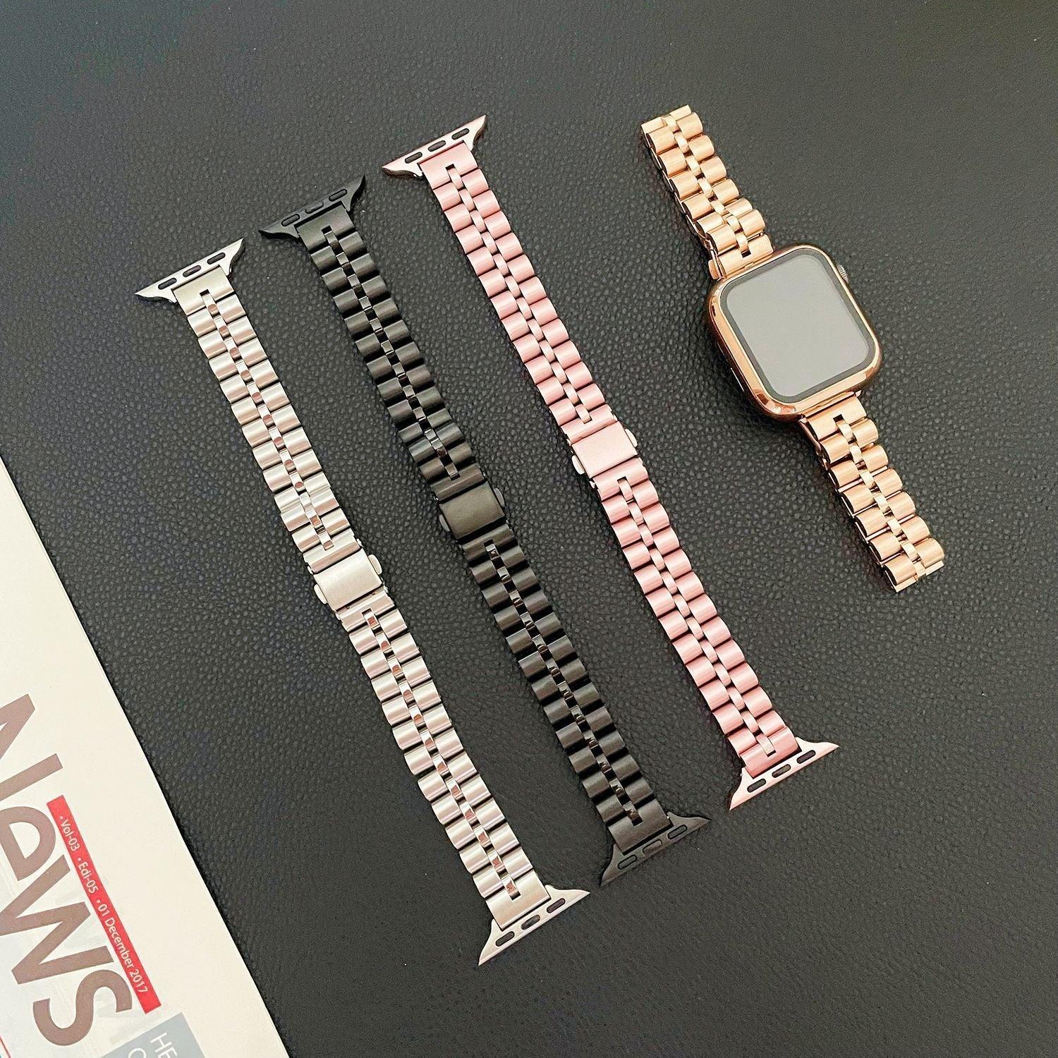 【4色】メタル 3ビーズ スリム チェーンバンド applewatch# apple watch バンド givgiv