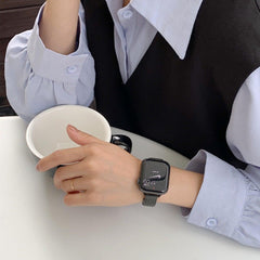 【4色】スリム編みこみパターンメタル ループバンド apple watch バンド givgiv