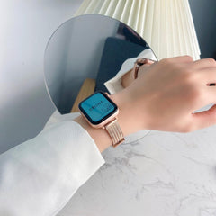 【4色】スリム編みこみパターンメタル ループバンド apple watch バンド givgiv