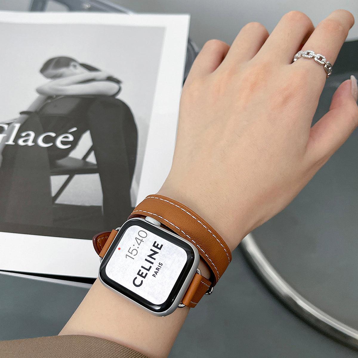 【5色】アトラージュ 本革 ダブルツアー バンド applewatch7 対応 apple watch バンド givgiv