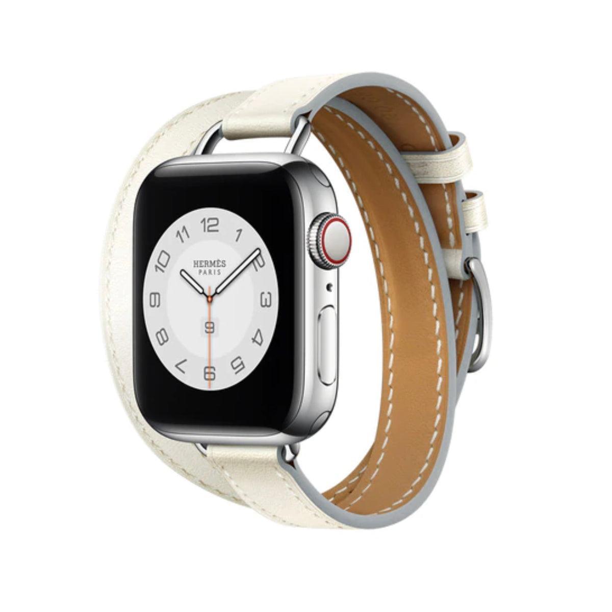 【5色】アトラージュ 本革 ダブルツアー バンド applewatch7 対応 apple watch バンド givgiv 38mm/40mm/41mm用 02ホワイト