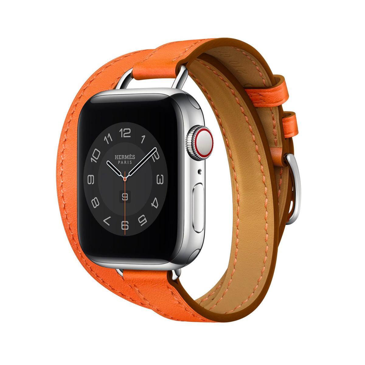 【5色】アトラージュ 本革 ダブルツアー バンド applewatch7 対応 apple watch バンド givgiv 38mm/40mm/41mm用 03オレンジ