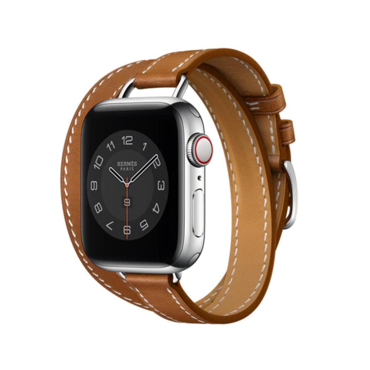 【5色】アトラージュ 本革 ダブルツアー バンド applewatch7 対応 apple watch バンド givgiv 38mm/40mm/41mm用 05ブラウン