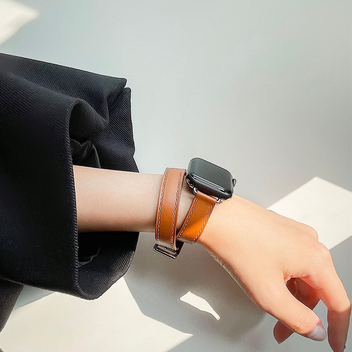 【5色】アトラージュ 本革 ダブルツアー バンド applewatch7 対応 apple watch バンド givgiv