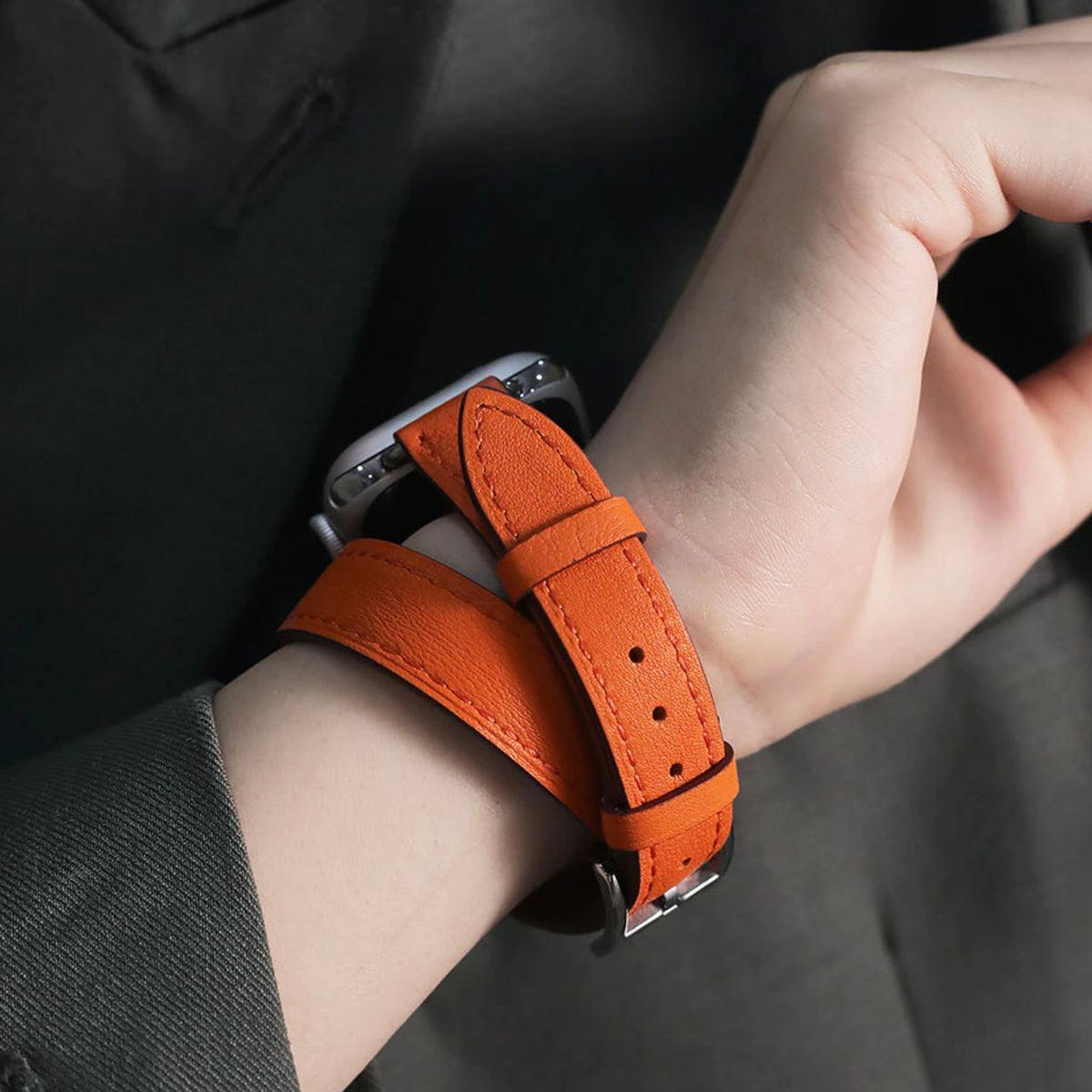 【5色】アトラージュ 本革 ダブルツアー バンド applewatch7 対応 apple watch バンド givgiv