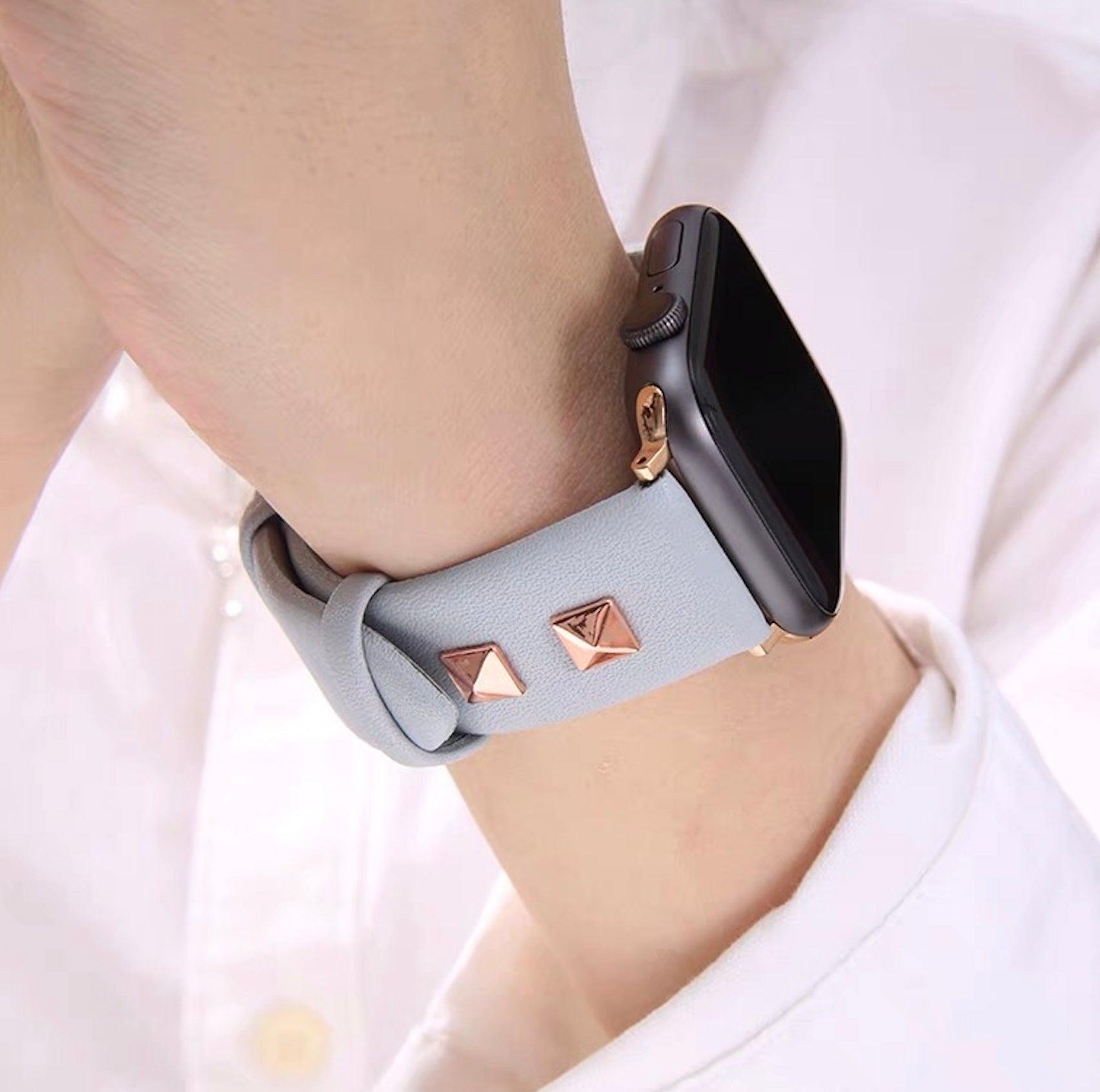 【5色-バンド単品】スクエア リベット 本革 applewatchバンド apple watch バンド givgiv