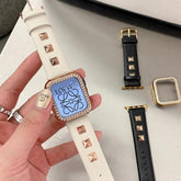 【5色-バンド単品】スクエア リベット 本革 applewatchバンド apple watch バンド givgiv