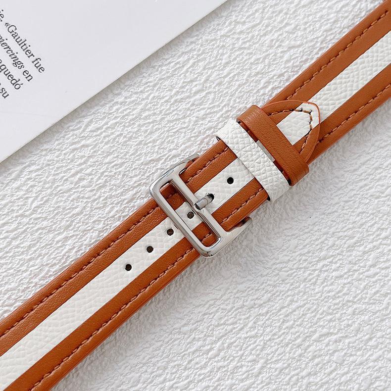 【5色】本革 ツートンラインアップルウォッチ バンド apple watch バンド givgiv