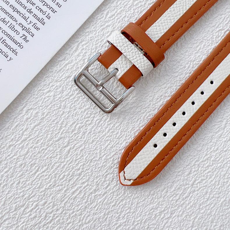 【5色】本革 ツートンラインアップルウォッチ バンド apple watch バンド givgiv