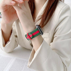 【5色】本革 ツートンラインアップルウォッチ バンド apple watch バンド givgiv