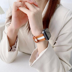 【5色】本革 ツートンラインアップルウォッチ バンド apple watch バンド givgiv