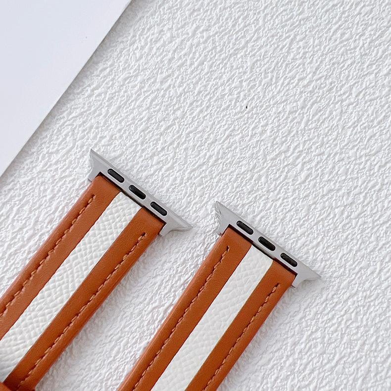 【5色】本革 ツートンラインアップルウォッチ バンド apple watch バンド givgiv
