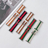 【5色】本革 ツートンラインアップルウォッチ バンド apple watch バンド givgiv