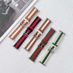 【5色】本革 ツートンラインアップルウォッチ バンド apple watch バンド givgiv