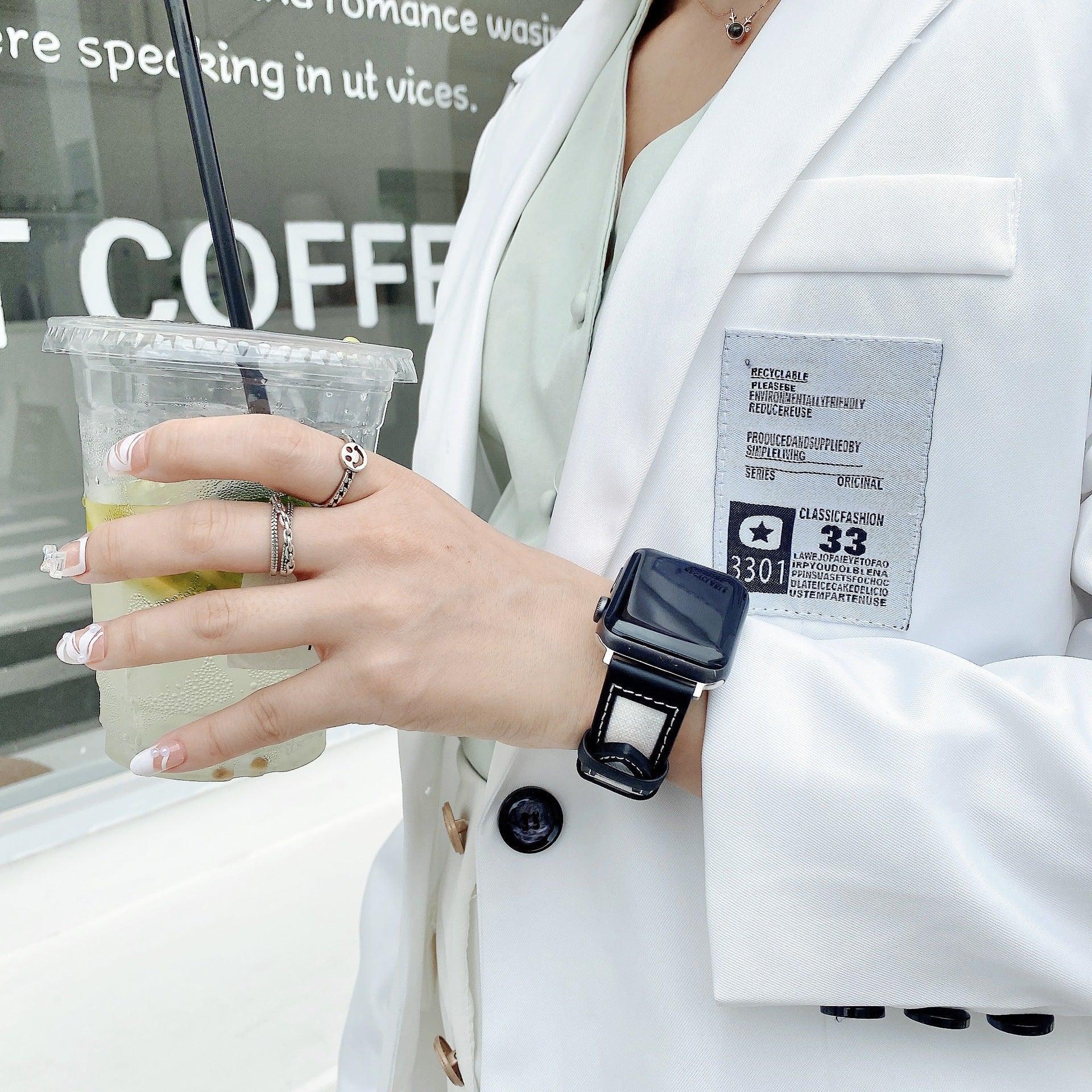 【5色】キャンバス 本革 アップルウォッチ バンド applewatch7 対応 apple watch バンド givgiv