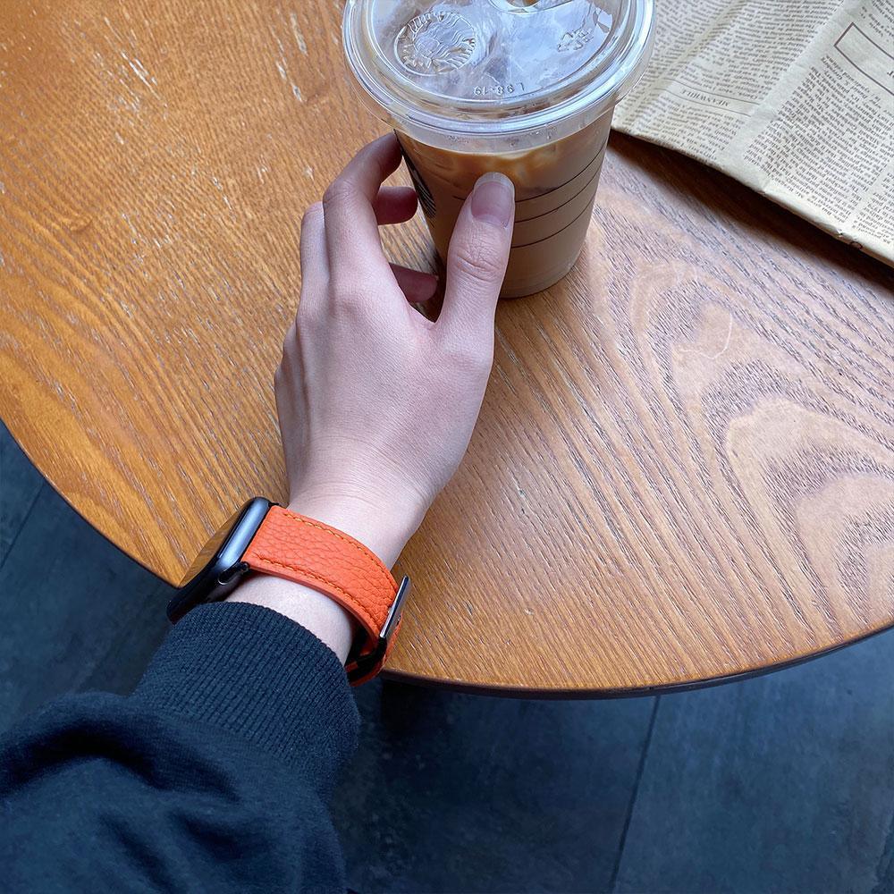 【5色】ライチグレイン 本革 バンド apple watch バンド givgiv