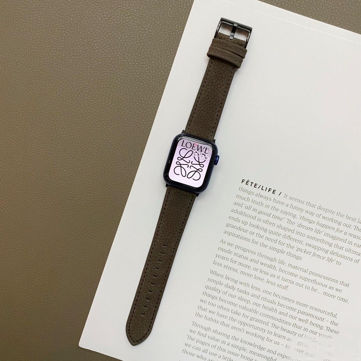 【5色】ライチグレイン 本革 バンド apple watch バンド givgiv