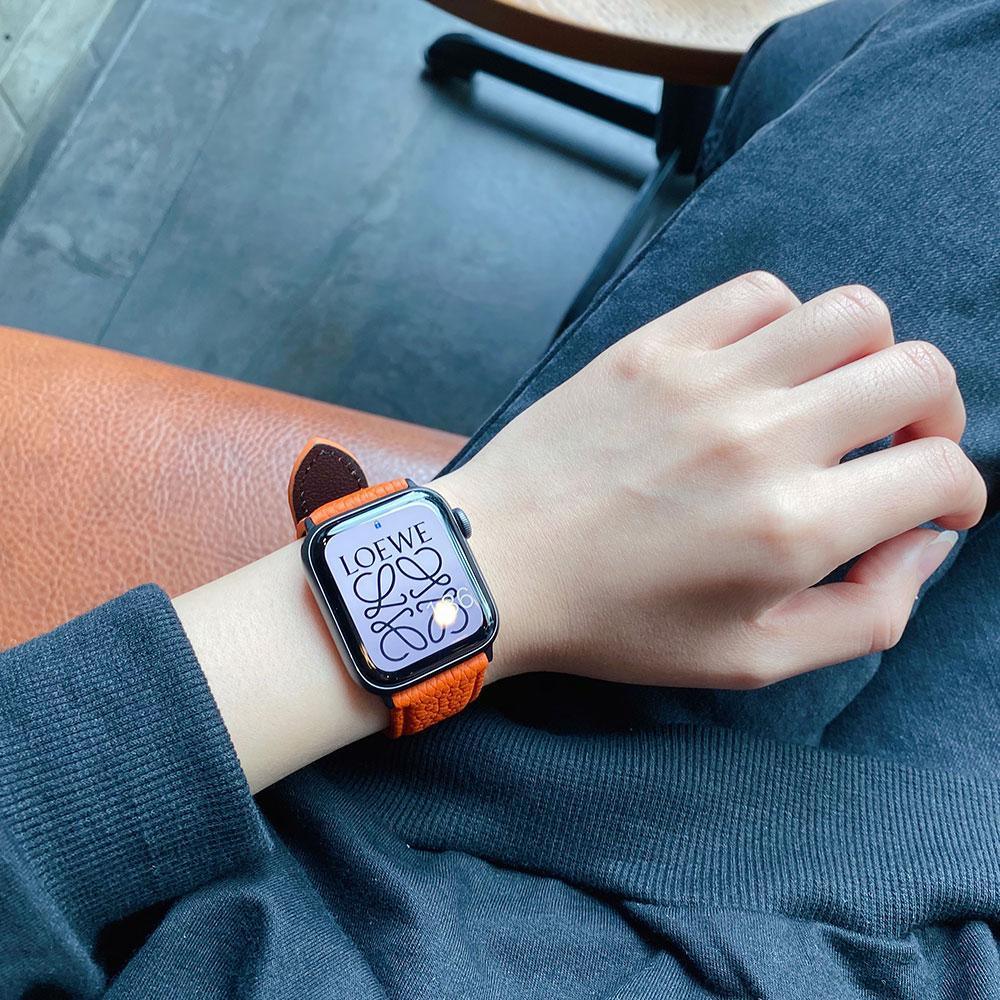 【5色】ライチグレイン 本革 バンド apple watch バンド givgiv