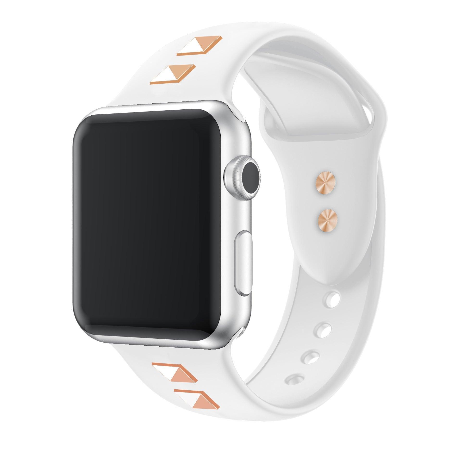 【5色】スクエア リベット シリコンバンド apple watch バンド givgiv 01ホワイト (バンドのみ) 38mm/40mm/41mm用