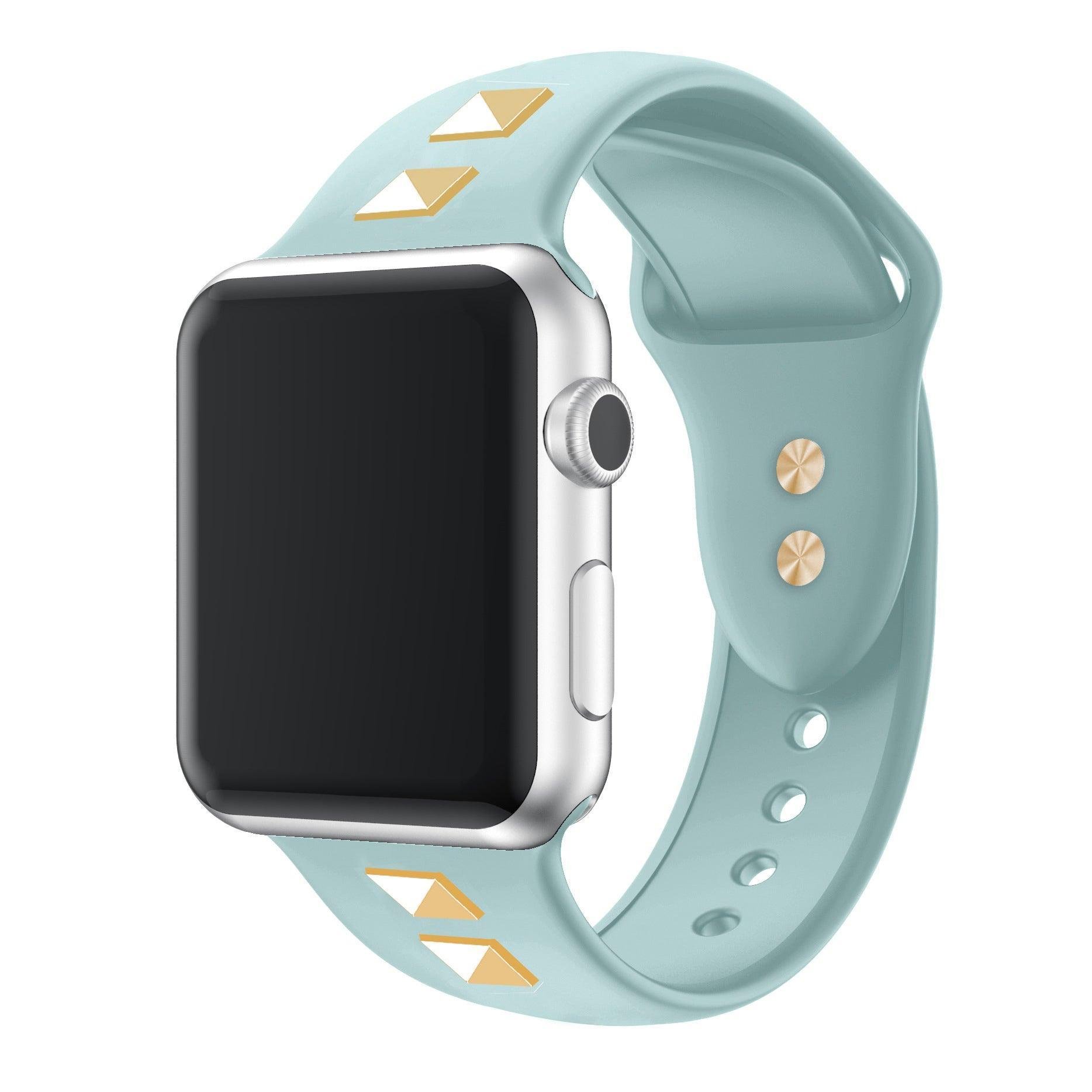 【5色】スクエア リベット シリコンバンド apple watch バンド givgiv 04ライトブルー (バンドのみ) 38mm/40mm/41mm用